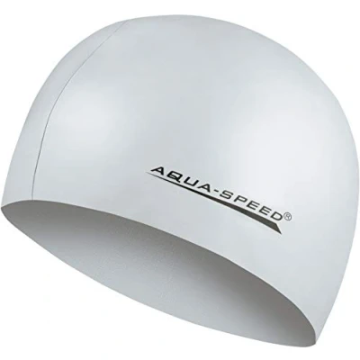 Abbildung von Aqua Speed MEGA Silberne reißfeste Badekappe Damen Herren Schwimmmütze für Kinder Bademütze wasserdicht Badehaube Schwimmhaube Silikonbadekappe Silber 26
