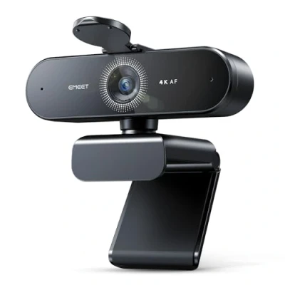 Abbildung von EMEET Webcam NOVA 4K, 4K mit 2 Mikrofon Rauschunterdrückung, Ultra HD 73 Weitwinkel und Objektivabdeckung, PDAF Automatische Lichtkorrektur, für Mac, Laptop, Zoom, Skype