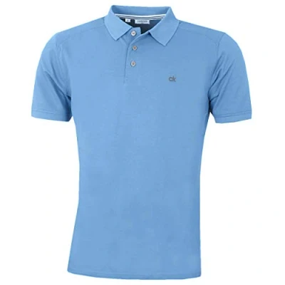 Abbildung von Calvin Klein Herren Campus 3 Knopf Kragen Polo Hemd Sky XXXL