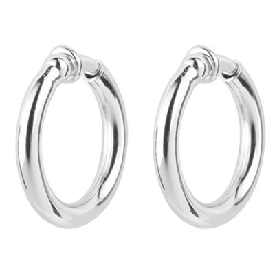 Abbildung von Traveller Ohrclip Creolen Damen Ø 25mm platiniert 155049