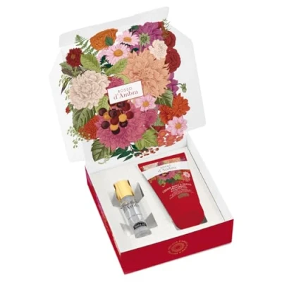 Abbildung von Helan, Rosso d&#039;Ambra Damenduft 10 ml + Handcreme für Nägel 50 ml, Geschenkbox Damen mit Eau de Parfum süß fruchtig Feuchtigkeitscreme Vitamin C und Süßmandelöl, Geschenkideen