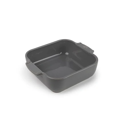 Abbildung von PEUGEOT Quadratische Auflaufform aus Keramik 21 cm (inkl. Griffe) x 17,5 6 Fassungsvermögen: 1,1 L 10 Jahre Garantie französisches Know how Hellgrauefarben
