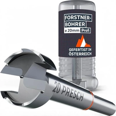 Abbildung von Presch Forstnerbohrer Ø 20mm Extrem scharfer, langlebiger Astlochbohrer Hochpräzise Zentrierspitze für perfekten Rundlauf Zuverlässige Leistung dank optimierter Standzeit