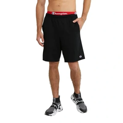 Abbildung von Champion Herren, Lightweight Lounge, Casual Jersey Knit Men&#039;s, Weekend (Reg. Or Big &amp; Tall) Shorts, Schwarzes C Logo, 3X Groß