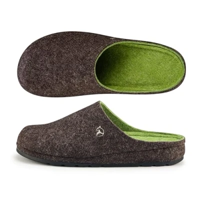 Abbildung von ESTRO Filzpantoffeln Herren Hausschuhe Filz Winter Warm mit Gummisohle Pantoffeln F05 (Braun, 43 EU)