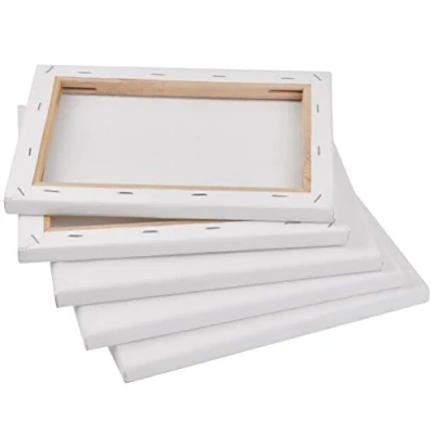 Abbildung von TIMESETL Keilrahmen Akademie 5er Leinwand Set, 18x24cm Kanevas Keil Rahmen bespannt mit Baumwolle 18x24 cm weiß Leinwände zum Bemalen