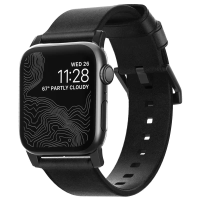 Abbildung von Nomad Modern Slim Leder Armband Apple Watch 42mm / 44mm 45mm 49mm NM1A41BM00