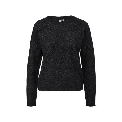 Abbildung von QS MIT Rollsaum Strickpullover, Damen, Größe: Large, Schwarz