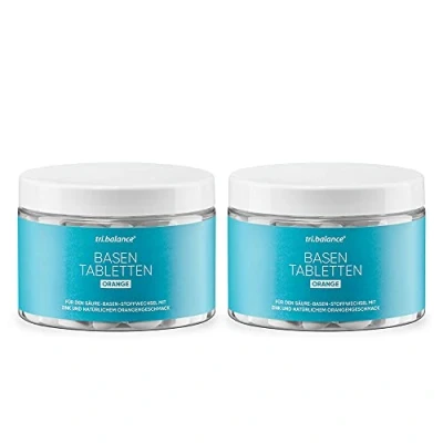 Abbildung von tri.balance Basentabletten Orange 225 Tabletten 2er Pack I Pro inkl. E Book Entsäuerungskur zum Ausgleich des Säure Basen Stoffwechsel vegan