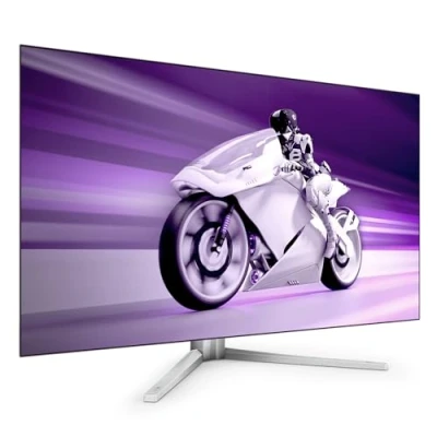 Abbildung von PHILIPS Evnia 42M2N8900 42 Zoll OLED UHD Gaming Monitor, 138 Hz, Ambiglow, FreeSync Premium, G Sync Comp (3840x2160, 0.1ms GtG, HDMI 2.1, DisplayPort, USB C (90W PD), Hub) grau/Weiss