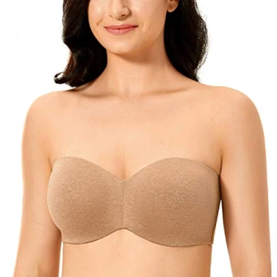 Abbildung von DELIMIRA Damen Minimizer Trägerloser BH mit Bügel ohne Polster Geformte Cups Pfifferling 75B