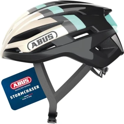 Abbildung von ABUS Rennradhelm StormChaser Leichter und komfortabler Fahrradhelm für professionellen Radsport Damen Herren Gold/Türkis, Größe S