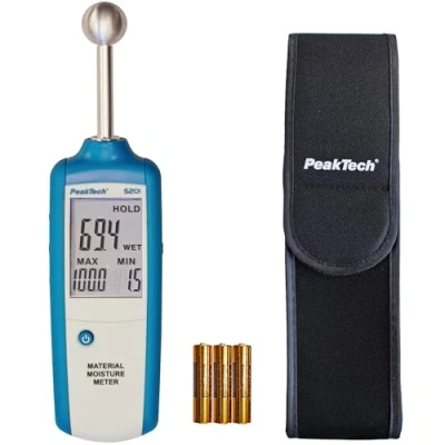Abbildung von PeakTech 5201 Feuchtigkeitsmessgerät Wand für : Holz, Wand, Putz, Gips, Mauerwerk Holzfeuchtemessgerät, stiftloser Feuchtigkeitsmesser, Messtiefe 20 40mm, Feuchtemessgerät
