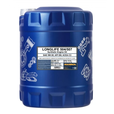 Abbildung von Mannol Longlife 504/507 5W 30 10l Motoröl MN7715 10 VOLKSWAGEN: Touareg I, Golf 5, 4, BMW: 3 Touring, 5 Saloon, 1 Hatchback, AUDI: A6 C6 Saloon