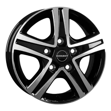 Abbildung von BORBET 5 loch 16Zoll 130mm Alufelge CWD Schwarz Glanz / Poliert 496691 Felge