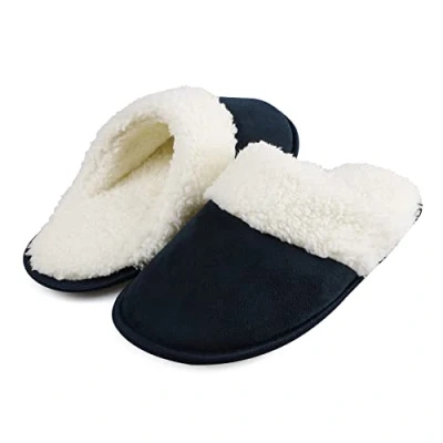 Abbildung von riemot Hausschuhe Herren Damen Warme Plüsch Pantoffeln Winter Memory Foam Rutschfeste Kuschelige Flauschige Slipper für Indoor &amp; Outdoor