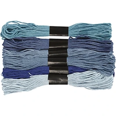 Abbildung von Creativ Company 6 teiliges Stickgarn Sortiment, blaue Harmonie