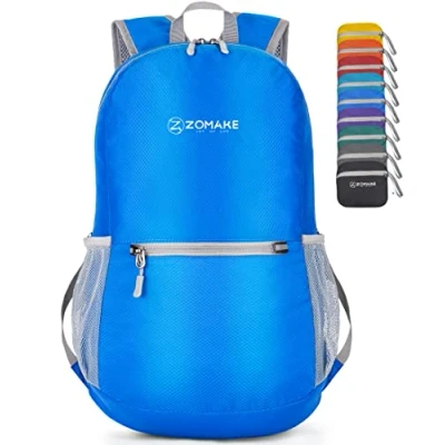 Abbildung von ZOMAKE Ultraleicht Faltbarer Rucksack 20L,Kleiner Rucksäcke Wasserdicht Wanderrucksack Packable Backpack für Damen Herren Outdoor Wandern(Dunkelblau)