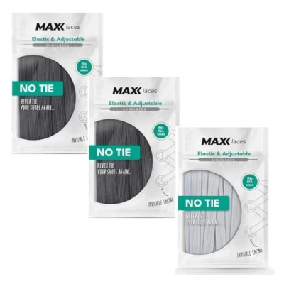 Abbildung von MAXX laces elastische Schnürsenkel ohne binden Gummi, Flexibel, Flach, Bequem, Einfach Stylischer Komfort und fester Halt Schuhbänder Schnüren, ideal für Sneaker, Laufschuhe, Sportschuhe