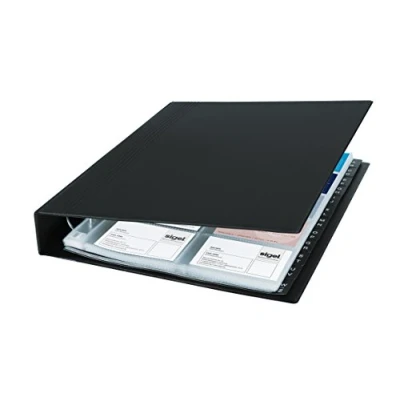 Abbildung von SIGEL VZ301 Visitenkarten Ringbuch Mappe schwarz, für 400 Karten, mit 20 Sichthüllen