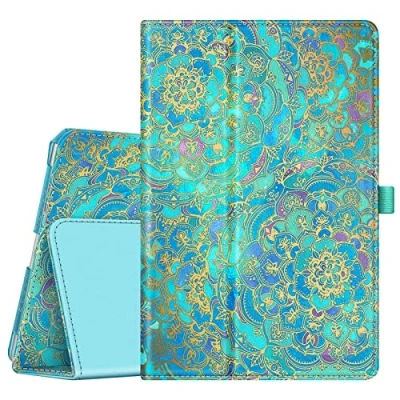Abbildung von Fintie Hülle für iPad 9.7 Zoll 2018 2017 / Air 2 [Eckenschutz] Slim Fit Folio Kunstleder Schutzhülle Case mit Ständer und Auto Schlaf/Wach Funktion, Jade