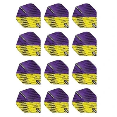 Abbildung von RED DRAGON Hardcore Radical Gelb und Lila Fleck Dartflug 4 Set pro Packung (insgesamt 12 Dart Flights)