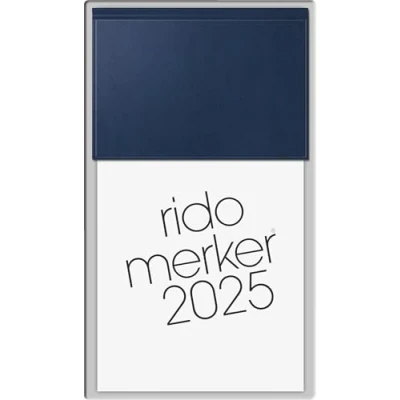 Abbildung von rido/idé Vormerkbuch Modell Merker (2025), 1 Seite = Tag, 108 x 201 mm, 736 Seiten, Miradur Einband, dunkelblau