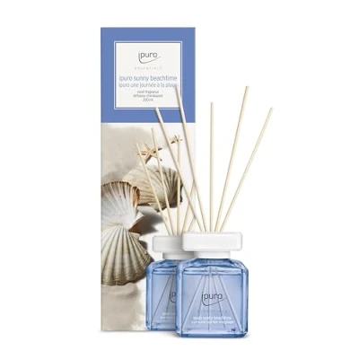 Abbildung von ipuro Essentials Raumduft SUNNY BEACHTIME 200ml Raumerfrischer mit Grapefruit, Zitrone &amp; weißem Moschus Duft Aroma Diffuser Stäbchen Lufterfrischer für die Wohnung