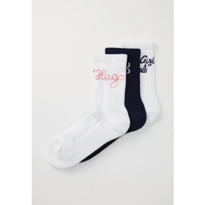 Abbildung von HUGO Slogan 3 PACK Socken, Damen, Größe: 35 38, Black/white
