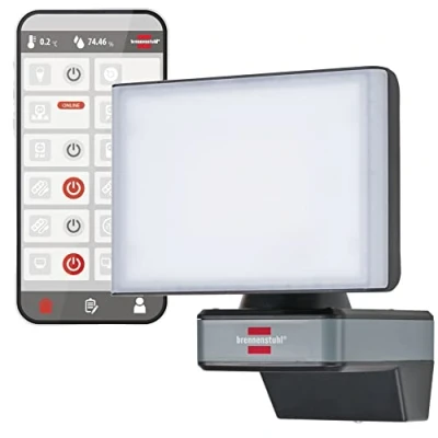 Abbildung von Brennenstuhl Connect WiFi LED Strahler WF 2050 (20W, 2400lm, IP54, diverse Lichtfunktionen über App einstellbar, Außenstrahler zur Wandmontage)