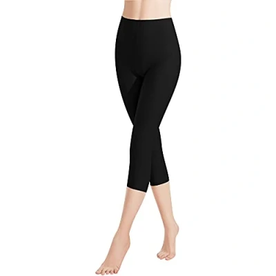 Abbildung von Libella 1er Pack Damen Leggings 3/4 Hose aus Baumwolle Capri mit Hohe Taille bunt Slim Fit Fitnesshose Mehrfarbig 4161 Schwarz 3XL