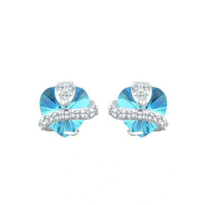 Abbildung von Elli Heart Crystal Ohrringe, Damen, Größe: One Size, Blau