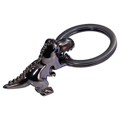 Abbildung von TROIKA Schlüsselanhänger Dinosaurier T Rex, K Tyrannosaurusrex, Dino mit Schlüsselring Metallguss Black Chrome