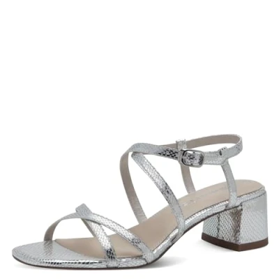 Abbildung von Tamaris Riemensandalette, Damen, Größe: 36, Silver struct. Schuhe