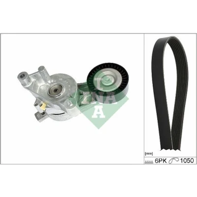Abbildung von INA 529 0468 10 Keilrippenriemensatz Generatorfreilauf prüfen und ggf. erneuern VOLKSWAGEN: Golf 5, Passat B6 Variant, Caddy 3, SKODA: Octavia 2 Combi