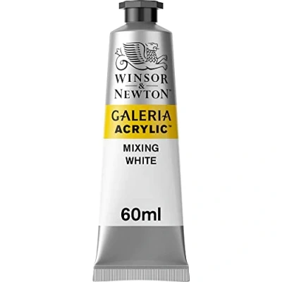 Abbildung von Winsor &amp; Newton 2120415 Galeria Acrylfarbe, hohe Pigmentierung, lichtecht, buttrige Konsistenz, 60 ml (1er Pack) Tube Mischweiß