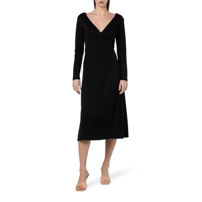 Abbildung von Tommy Hilfiger WRAP MIDI Dress Jerseykleid, Damen, Größe: Medium, Black