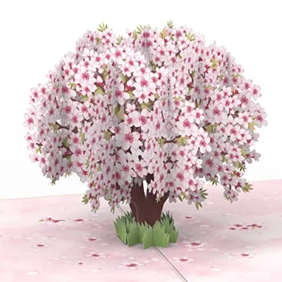 Abbildung von papercrush® Pop Up Karte Kirschblüten Baum 3D Geburtstagskarte mit Sakura Blüten für Frau, beste Freundin &amp; Mama Handgemachte Glückwunschkarte zum Geburtstag Hochzeitstag, Gute Besserung