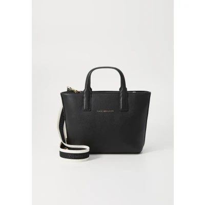Abbildung von Tommy Hilfiger Henkeltasche »TH LOGOTAPE MINI TOTE«, Damen Umhängetasche, Schultertasche mit doppeltem Henkel
