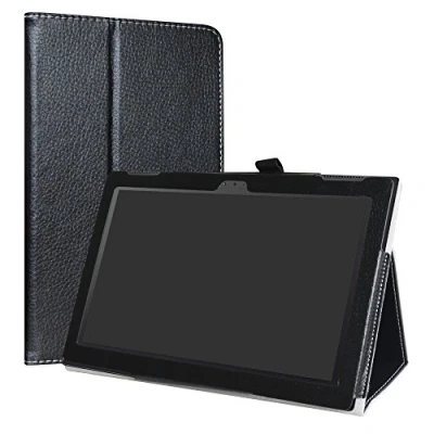 Abbildung von LiuShan Lenovo Tab4 10 hülle, Folding PU Leder Tasche Hülle Case mit Ständer für Tab 4 2017 Android Tablet,Schwarz