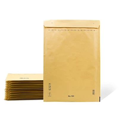 Abbildung von Gepolsterte Umschläge aus Polyethylen Innenpolster, Farbe Braun, Versandtaschen mit Kapazität für Dokumente einer maximalen Fläche (5 Polsterumschläge, 300x420 mm)