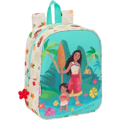 Abbildung von Safta Vaiana Kinderrucksack, Schulrucksack, anpassbar an den Kinderwagen, ideal für Kindergärten, bequem und vielseitig, Qualität Widerstandsfähigkeit, 22 x 10 27 cm, Beige/Blau,