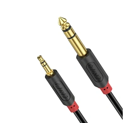 Abbildung von J&amp;D 3.5mm Klinke auf 6.35mm kabel 1.8m, Gold Plated [AudioWave Serie] 3,5mm (1/8 Zoll) TRS Männlich 6,35mm (1/4 Stereo Audio Kompatibel für Verstärker, iPod, Laptop