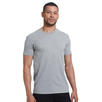 Abbildung von True Classic Herren T Shirt mit Rundhalsausschnitt und kurzen Ärmeln, 1er Pack Grau Meliert, 2XL
