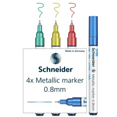 Abbildung von Schneider Paint It Metallicmarker 010 (Strichstärke 0,8 mm) 4er Set (Blue, Green, Red, Yellow)