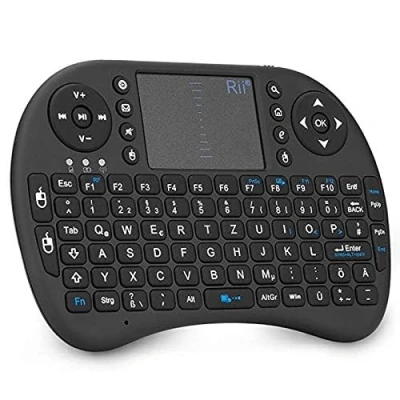 Abbildung von Rii i8 Mini Wireless Tastatur mit Touchpad für Smart TV, PC, PAD, Xbox 360, PS3, Google Android TV Box, HTPC, IPTV Kabellose Fernbedienung (DE Layout)