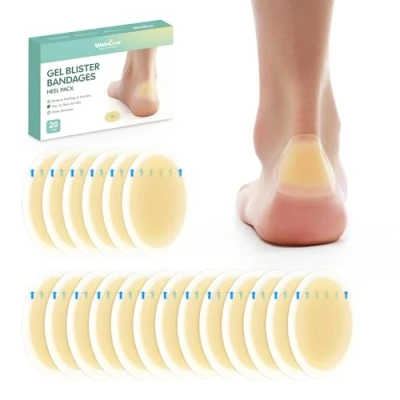 Abbildung von 20 Pieces Blister Plasters for Feet Welnove Invisible Hydrocolloid Gel Bandages Cushion Pad Heel (Heel Pack)