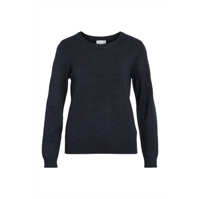 Abbildung von VILA Viril Vneck LS NOOS Strickpullover, Damen, Größe: Small, Total eclipse