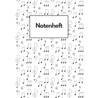 Abbildung von Notenheft: A4 Notenlinien 100 Seiten mit je 12 Notensystemen leere Notenblätter für Anfänger &amp; Fortgeschrittene