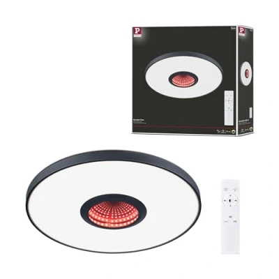 Abbildung von Paulmann 710.38 LED Deckenleuchte Spaceglow RGB+ 1400lm 230V 21W dimmbar Schwarz matt